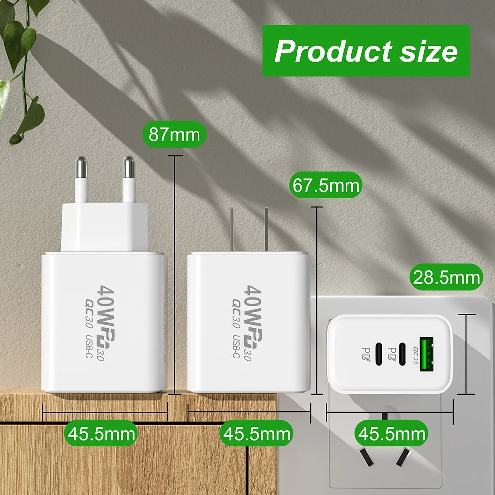 1~8PCS  Quick Phone Charger Adapter For 14 13 Poco