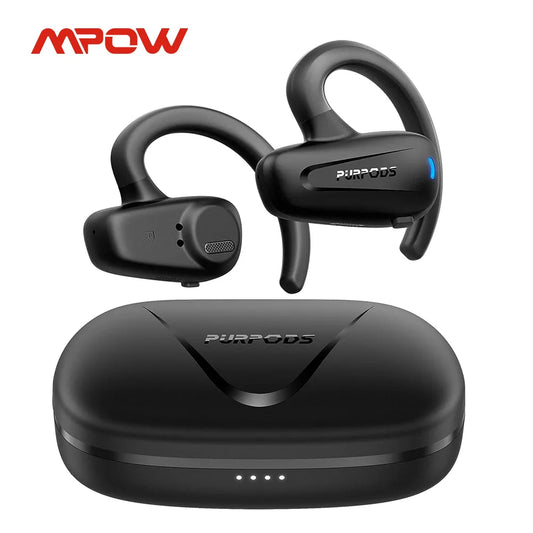 Mpow Purpods Bluetooth 5.2 True Wireless Earbuds IPX7 Waterproof Earhook Earphones Noise Cancellation Mic For iPhone Xiaomi Gym