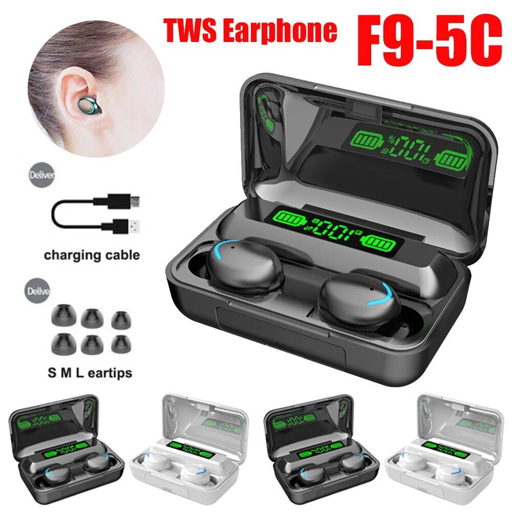 1-5pcs F9-5C TWS Wireless Headphones