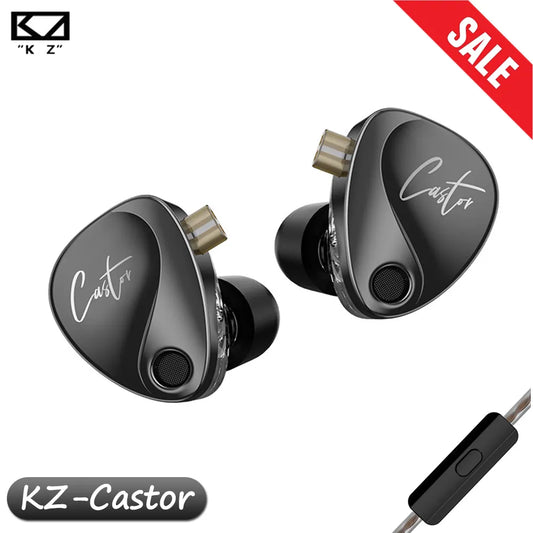 KZ Castor HiFi Earphone 2 Dynamic High-end Tunable balanced Armature Earphones Monitor Headphone Cancelling Earbuds ZSN EDX