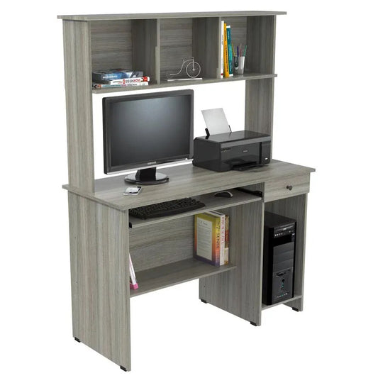 NoEnName_Null Traditional Laminate Computer Desk with Hutch