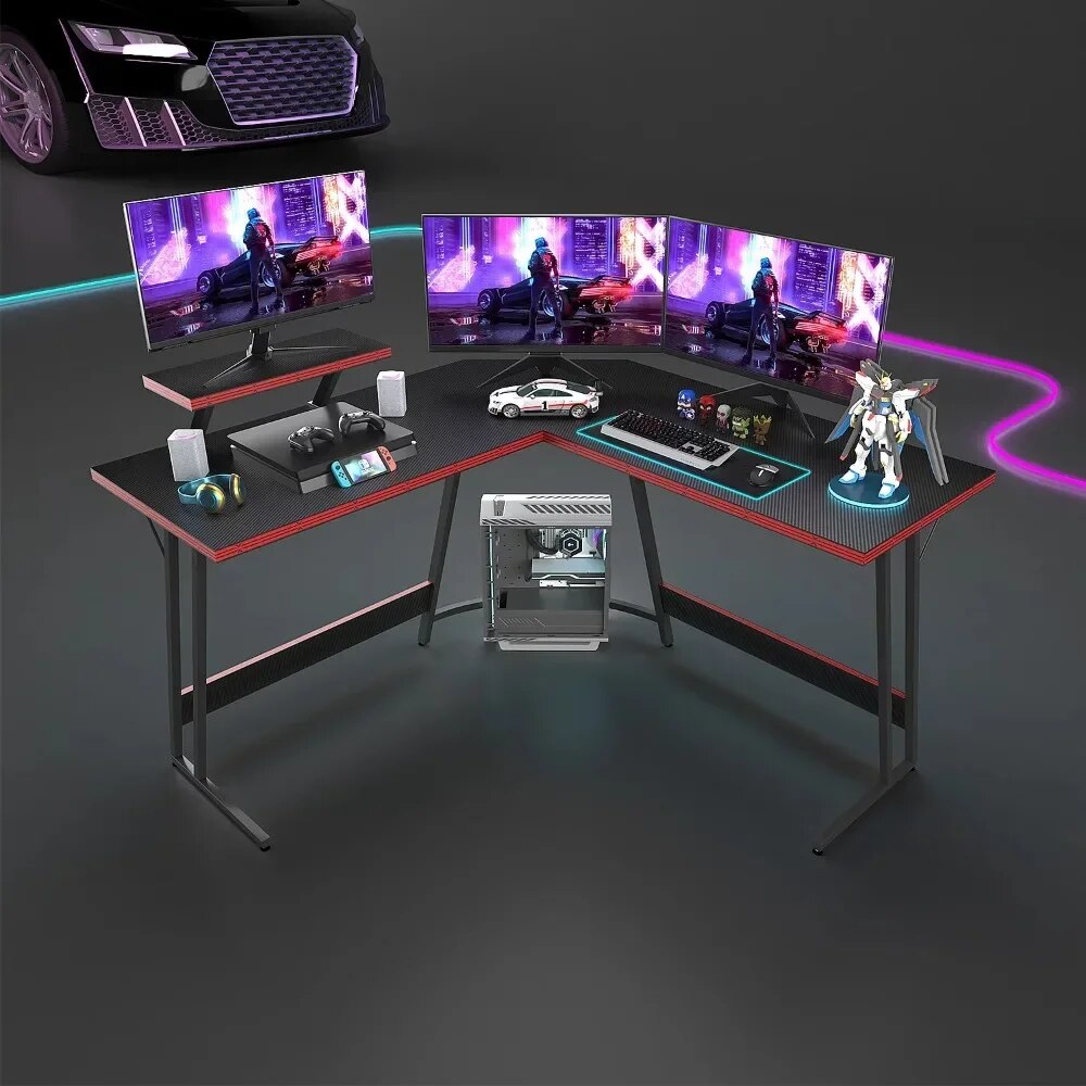Vineego 51 Inch L-Shaped Gaming Desk